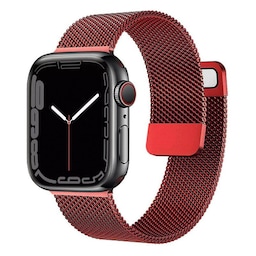 Milanese armbånd Apple Watch 7 (45mm) - Rød