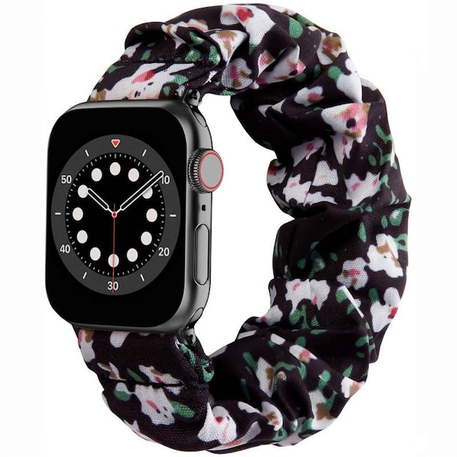 Scrunchie Elastic Armbånd Apple Watch 6 (44mm) - Classic flower