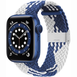 Flettet Elastik Armbånd Apple watch 6 (44mm) - Blåhvid