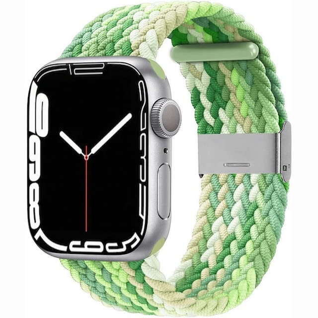 Flettet Elastik Armbånd Apple Watch 7 (41mm) - Gradientgreen