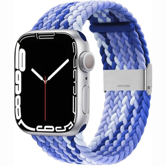 Flettet Elastik Armbånd Apple Watch 7 (45mm) - Gradientblue