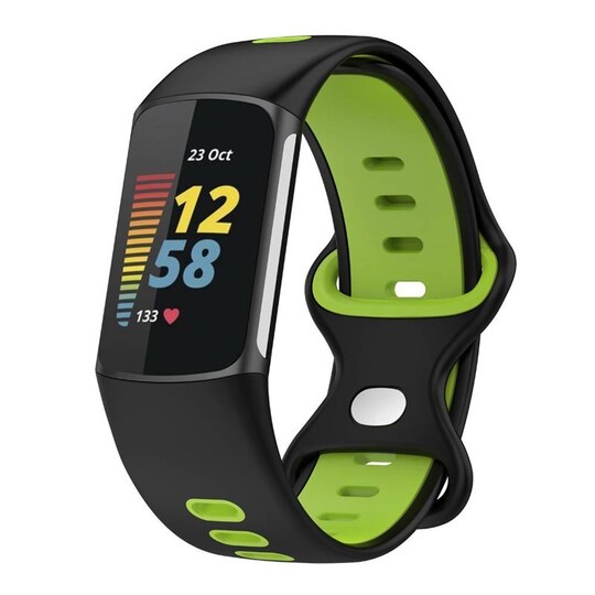 Twin Sport Armband Fitbit Charge 5 - Sort/lime | Elgiganten