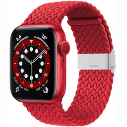 Flettet Elastik Armbånd Apple watch 6 (40mm) - Mørkerød