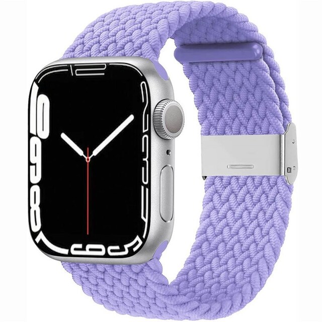 Flettet Elastik Armbånd Apple Watch 7 (45mm) - lightpurple