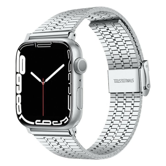 Mesh Armbånd rustfrit stål  Apple Watch 7  (45mm) - Sølv