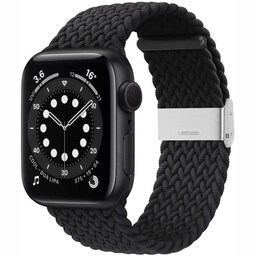 Flettet Elastik Armbånd Apple watch 6 (40mm) - Sort