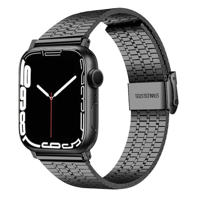 Mesh Armbånd rustfrit stål  Apple Watch 7  (45mm) - Sort