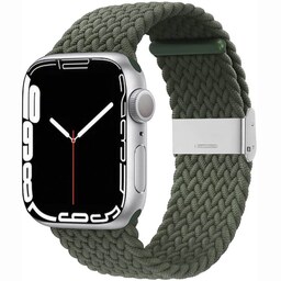 Flettet Elastik Armbånd Apple Watch 7 (41mm) - Army