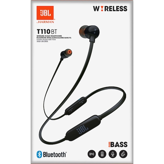 JBL in-ear trådløse høretelefoner T110 (sorte) | Elgiganten