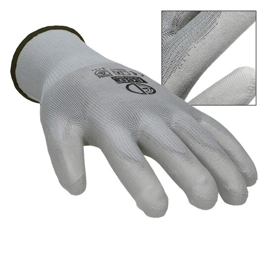 ECD Germany 12 par PU arbejde handsker, størrelse 10 XL, Grå, mekanik  handsker, | Elgiganten