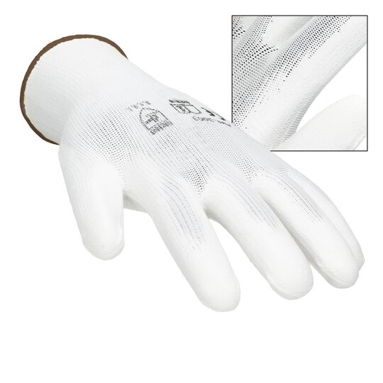 ECD 36 Germany pair PU-arbejde handsker, størrelse 9-L, farve hvid,  mekaniker | Elgiganten