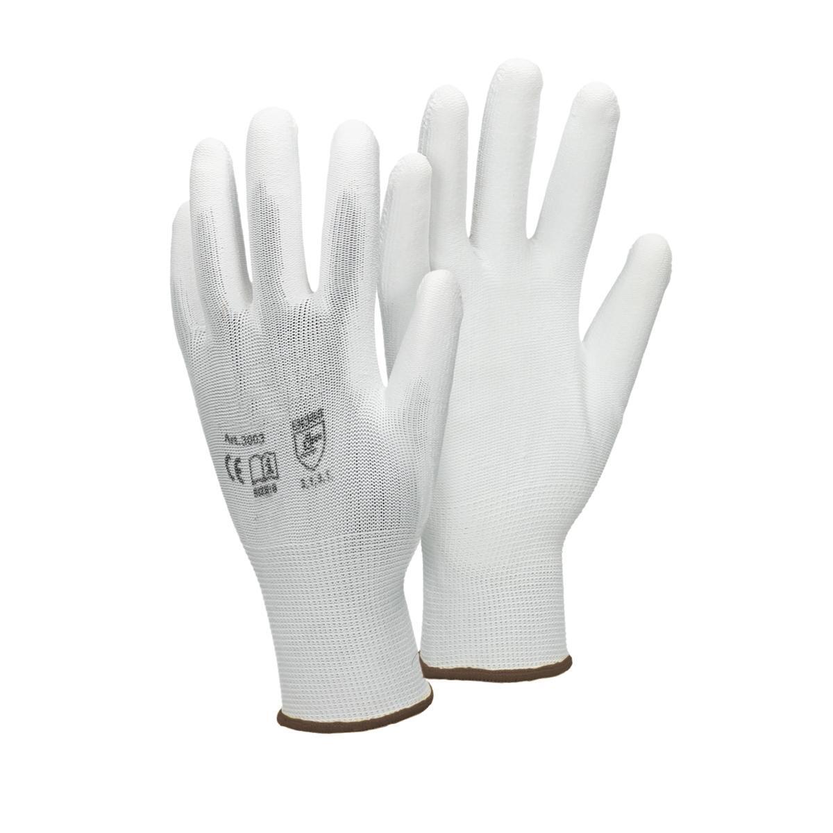 ECD 12 Germany pair PU-arbejde handsker, størrelse 9-L, farve hvid,  mekaniker | Elgiganten