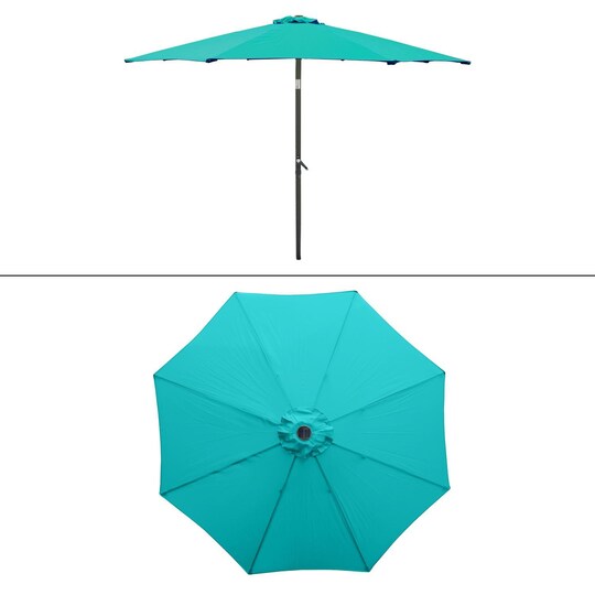 ECD-Germany Alu paraply Turkis Ø 300 cm runde med LED solenergi belysning  og | Elgiganten