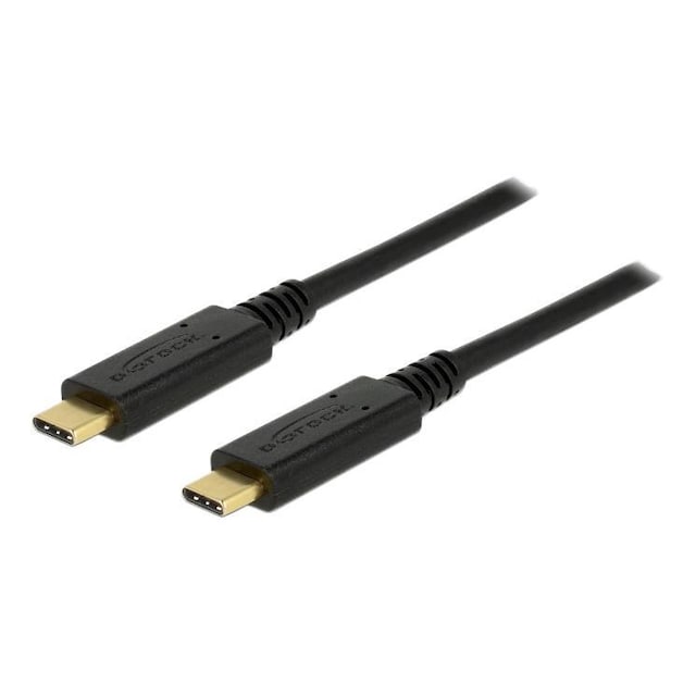 DeLOCK USB 3.1 Gen 1 USB-C til USB-C kabel, 3A, E-markør, 2m, sort