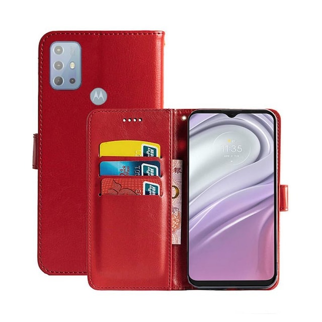 Wallet Cover 3-kort Motorola Moto G20  - rød