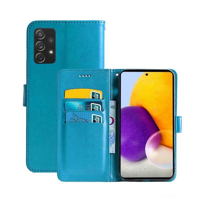 Samsung Galaxy A73 5G Wallet Cover 3-kort  - Lyseblå