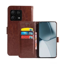 OnePlus 10 Pro Wallet Cover 3-kort  - brun