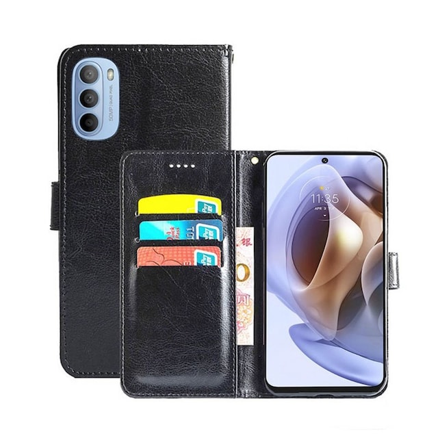 Wallet Cover 3-kort Motorola Moto G31  - sort