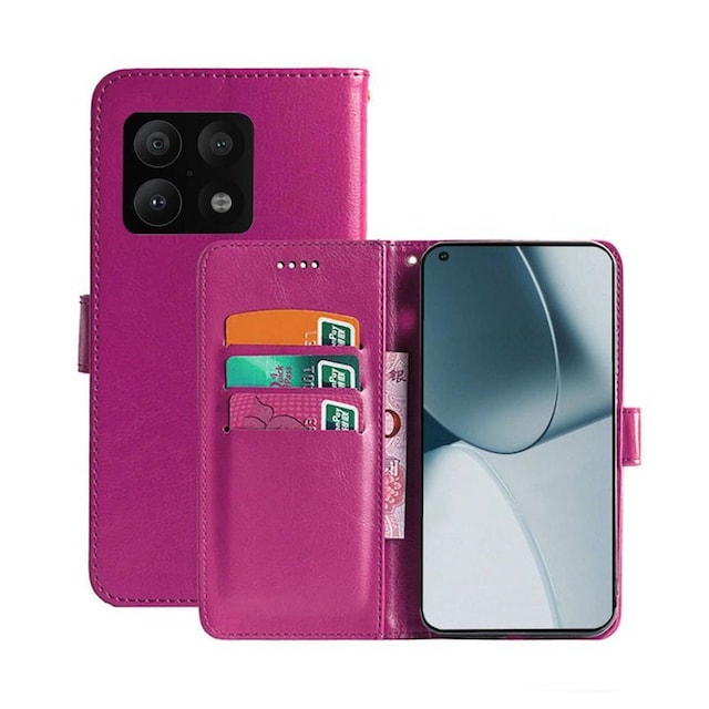 OnePlus 10 Pro Wallet Cover 3-kort  - lyserød