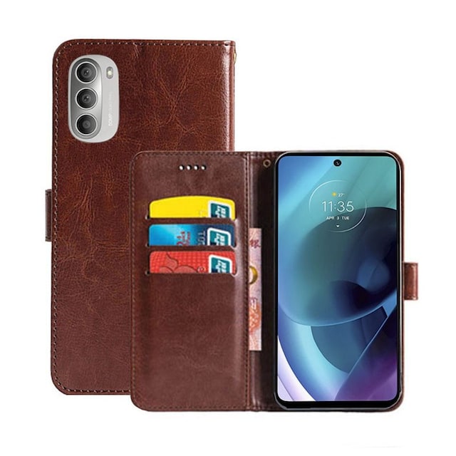 Wallet Cover 3-kort Motorola Moto G51 5G  - brun