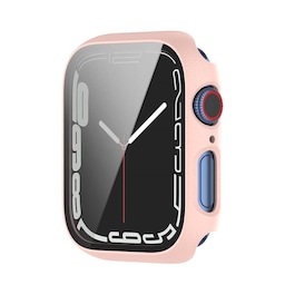 Cover med glasdæksel Apple Watch 7 (41mm) - Lyserød