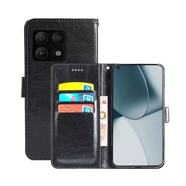 OnePlus 10 Pro Wallet Cover 3-kort  - sort