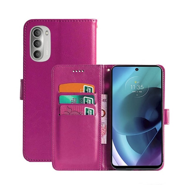 Motorola Moto G71 5G Wallet Cover 3-kort  - lyserød