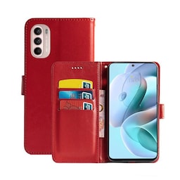 Wallet Cover 3-kort Motorola Moto G41  - rød
