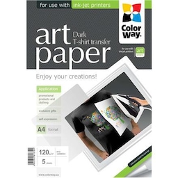 ColorWay ART T-shirt transfer (mørk) fotopapir, 5 ark, A4, 120 g/m²