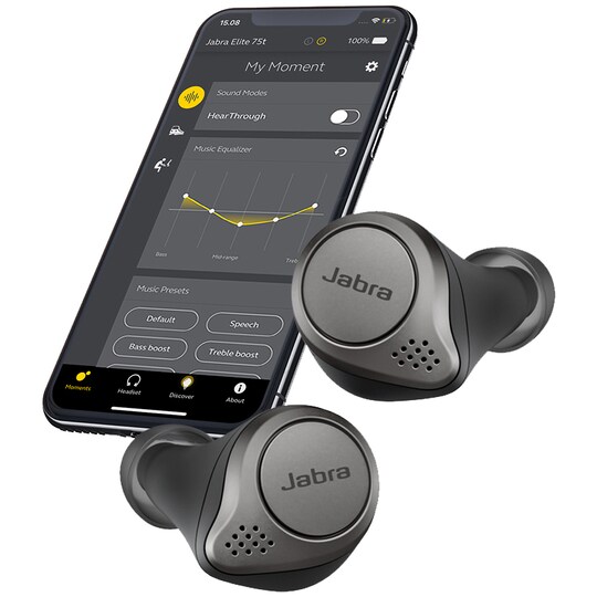 Jabra Elite Active 75t trådløse høretelefoner (Titanium Sort) | Elgiganten