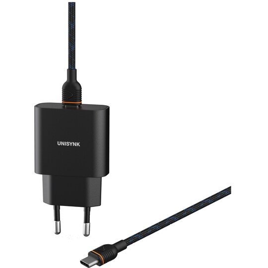 Unisynk USB-C Slim vægopladerbundt (sort)