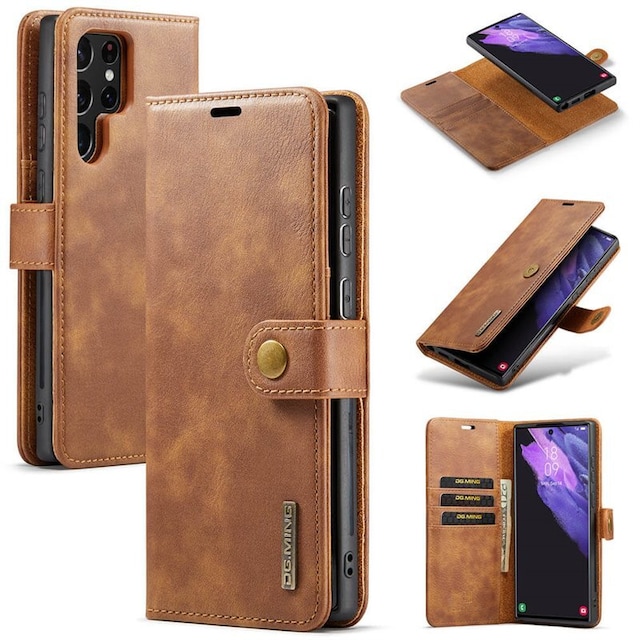 Wallet DG-Ming 2i1 Samsung Galaxy S22 Ultra  - brun