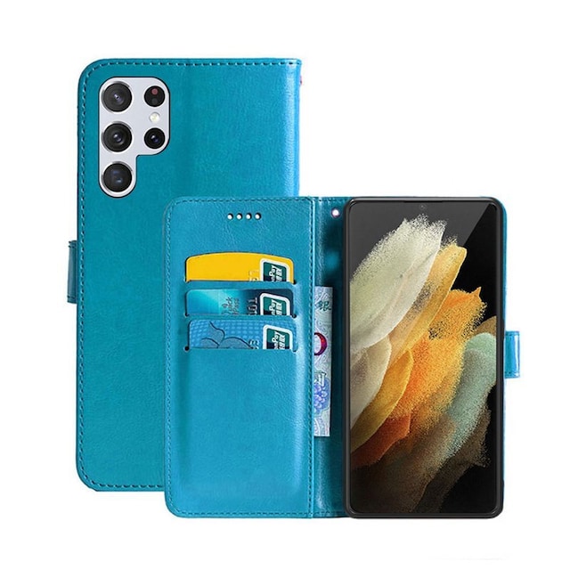 Wallet Cover 3-kort Samsung Galaxy S22 Ultra  - Lyseblå