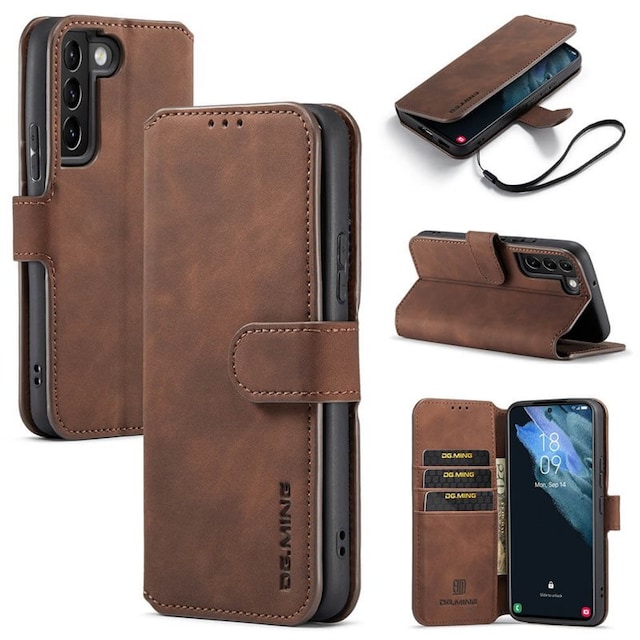 DG-Ming Wallet 3-kort Samsung Galaxy S22 Plus  - kaffe