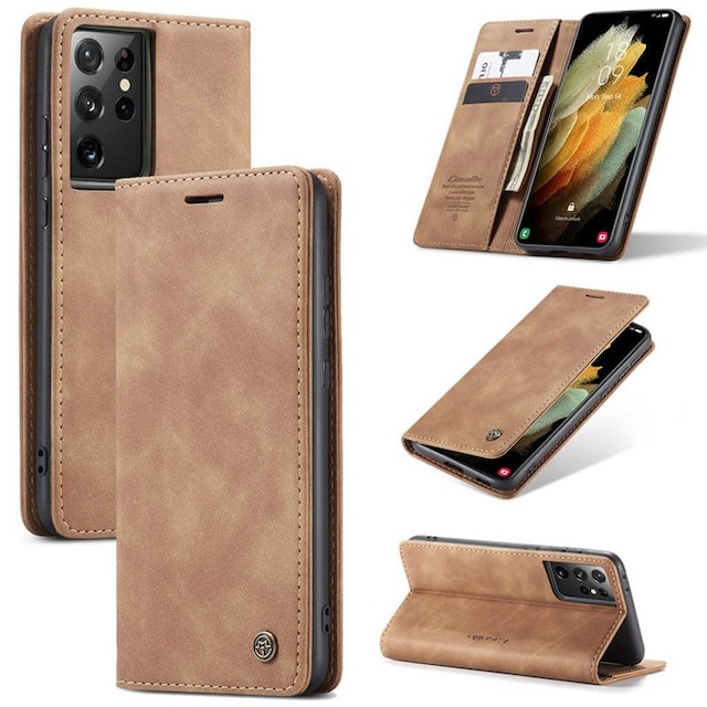 CaseMe Smart FlipCase Samsung Galaxy S22 Ultra  - brun
