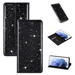 Glitter Smart FlipCase Samsung Galaxy S22 Ultra  - sort