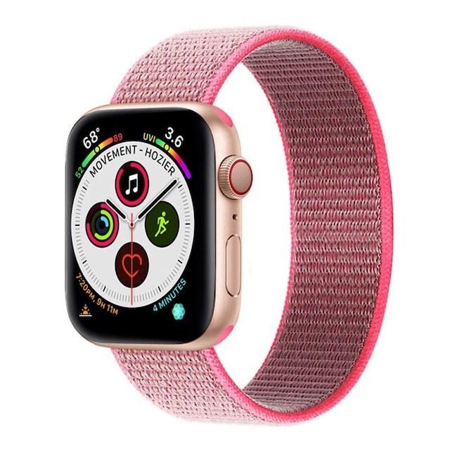 Apple Watch 6 (44mm) Nylon Armbånd - Hot pink