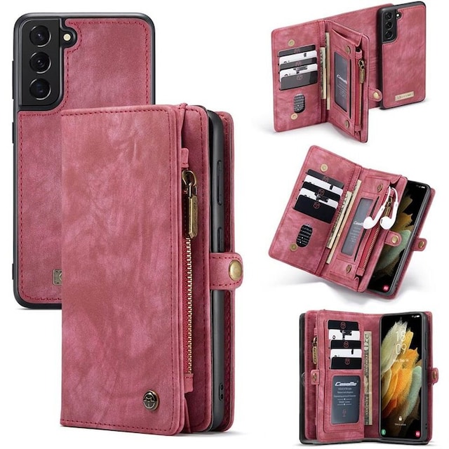 Multi-Wallet CaseMe 11-kort Samsung Galaxy S22 Plus  - rød