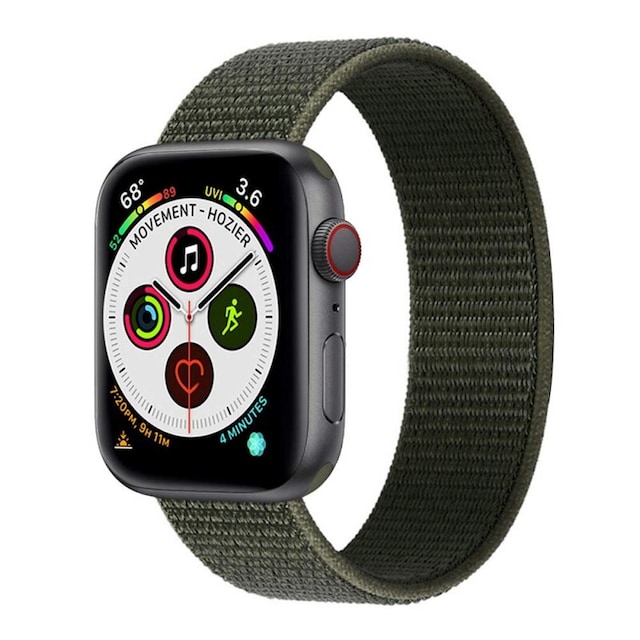 Apple Watch 6 (44mm) Nylon Armbånd - Military Khaki