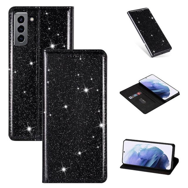 Glitter Smart FlipCase Samsung Galaxy S22 Plus  - sort