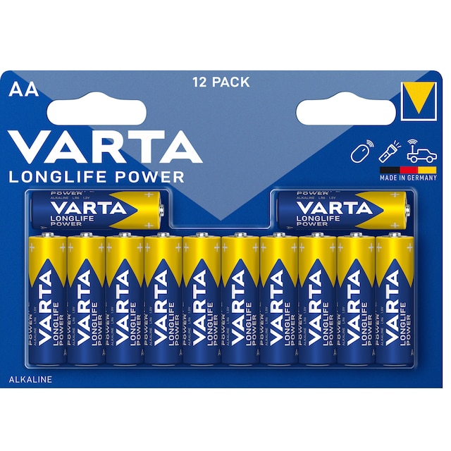 Varta Longlife Power AA-batterier (12-pak)