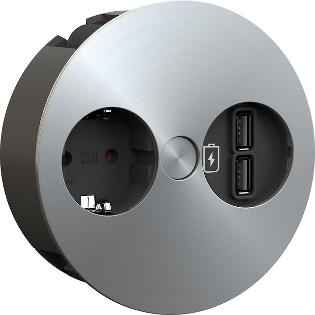 Epoq Twist-stikkontakt med USB porte (stainless steel)