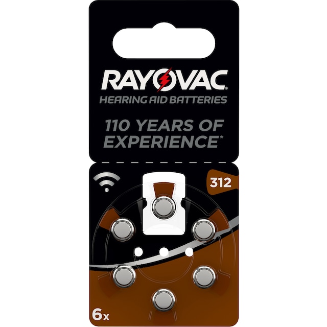 Varta Rayovac batteri til høreapparat 312 (6 stk)