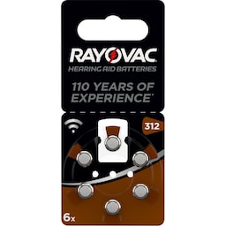 Varta Rayovac batteri til høreapparat 312 (6 stk)