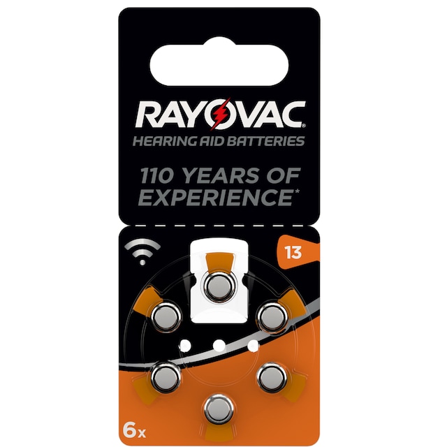 Varta Rayovac batterier til høreapparat 13 (pakke med 6)