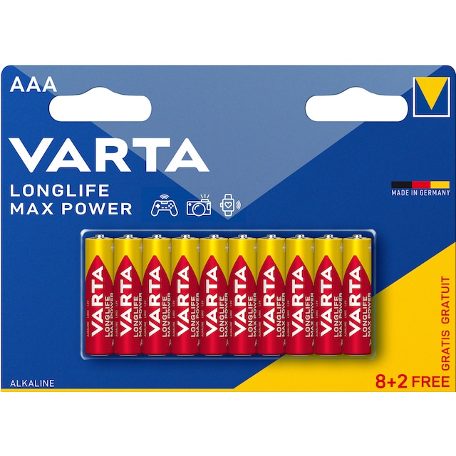 Varta Longlife Max Power AAA-batterier (10-pak)