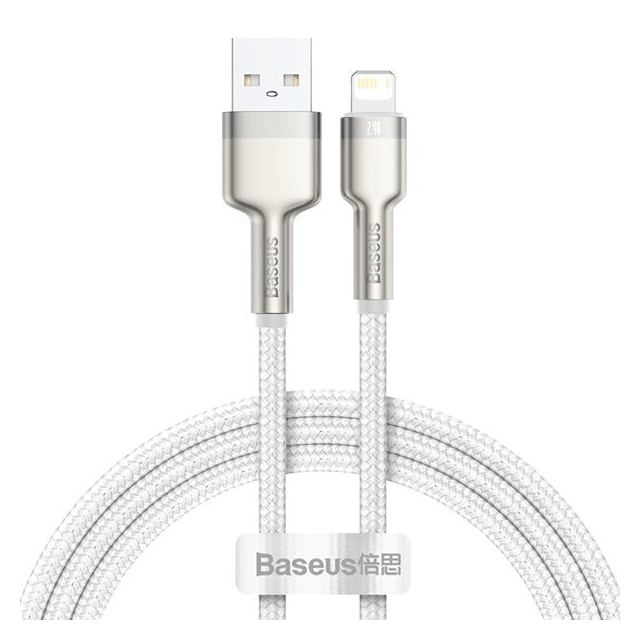 Baseus Cafule Metal USB -Lightning 1 m 2,4A Hvid