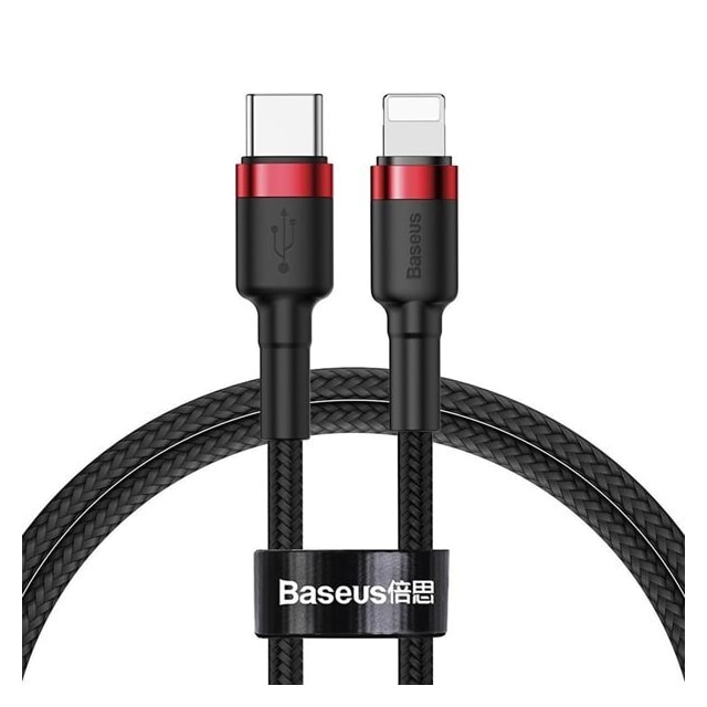 Baseus Cafule PD USB-C - Lightning 18W 1 m Rød/Sort