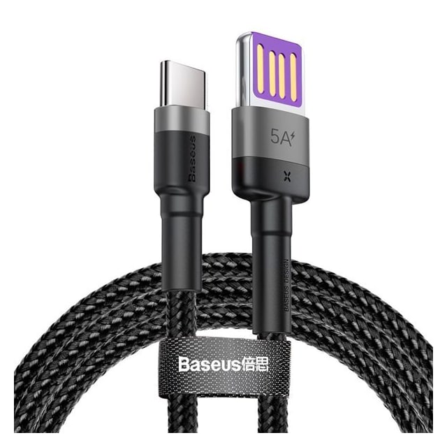 Baseus Cafule USB - USB-C 40W 1,0 m Grå/Sort