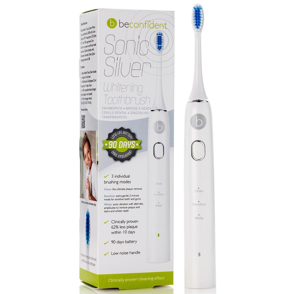 Elektrisk tandbørste Sonic Whitening hvid/sølv | Elgiganten